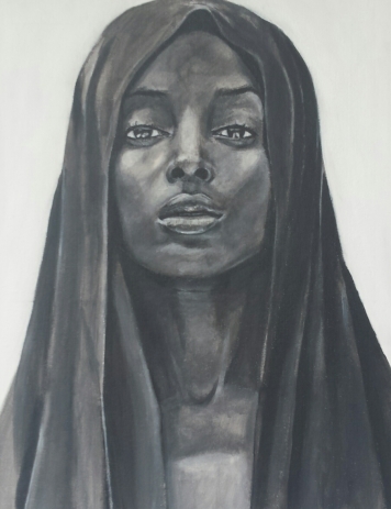 Portret zwart/wit vrouw
